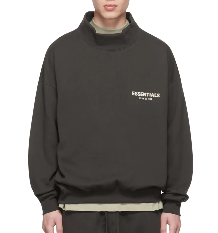 Essentials Fear of God Mock Neck Black Sweatshirt