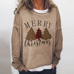 Fashion round neck loose long sleeve printed sweatshirt