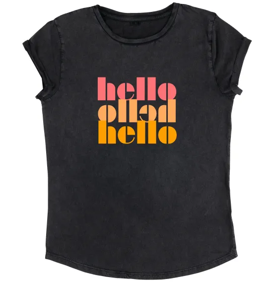 Hello tee in vintage washed black