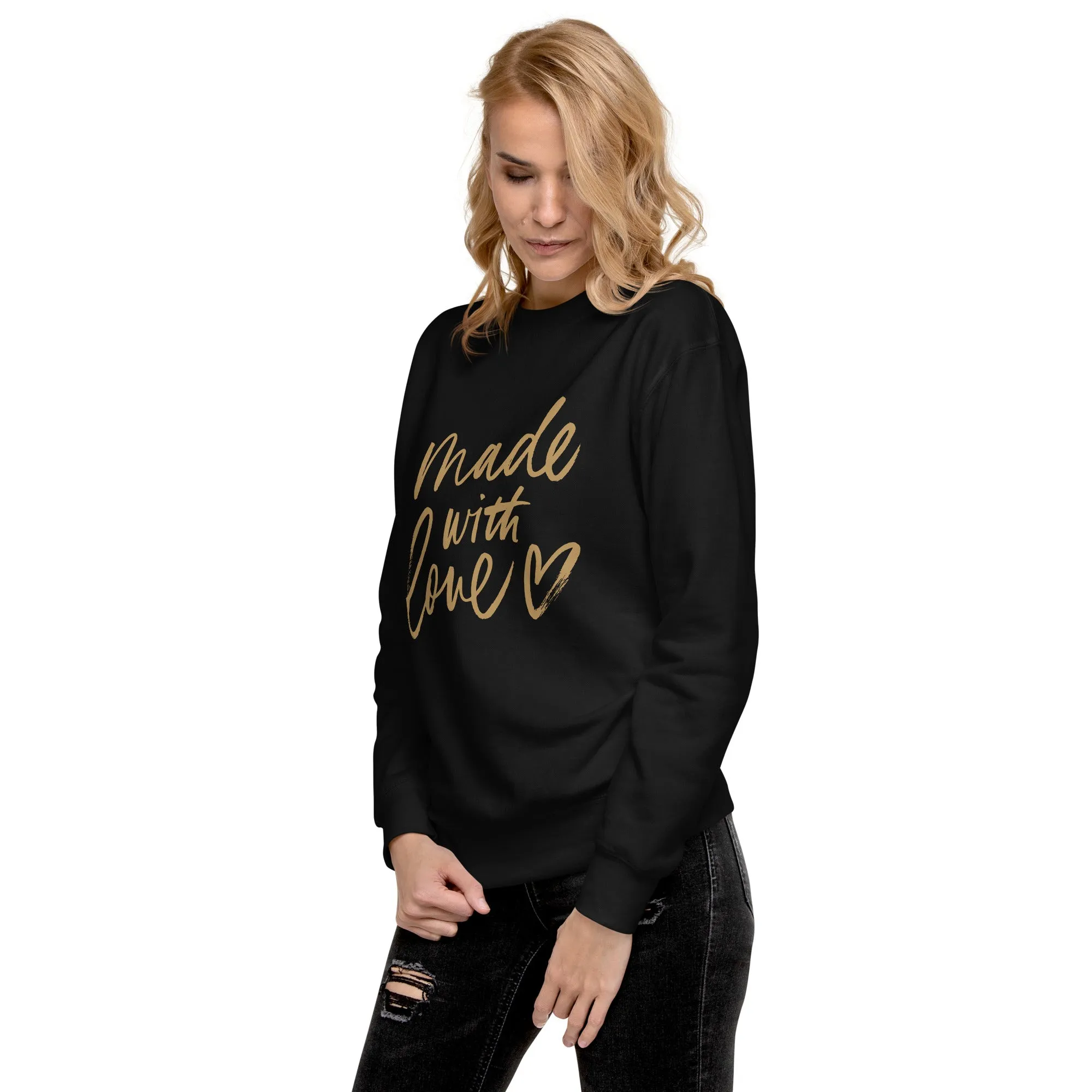 Made with Love Unisex Premium Sweatshirt, lioness-love