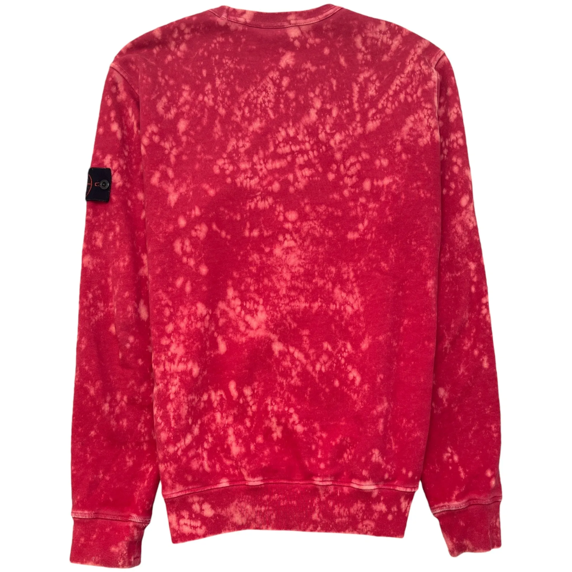 Men's Acid Wash Applique Logo Sweatshirt Red Size S