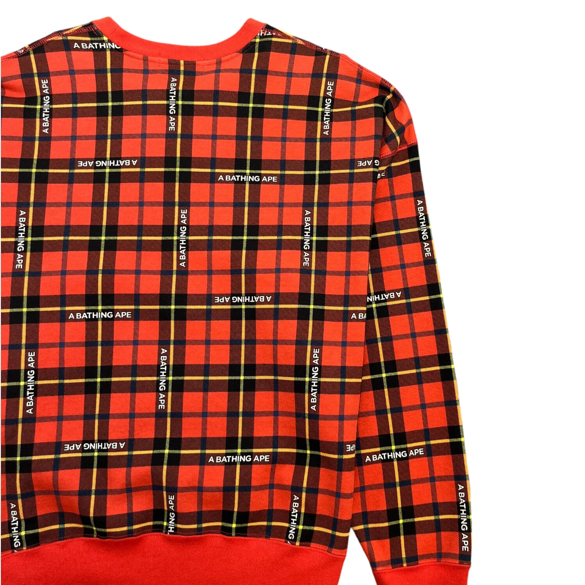 Men's Checkered Logo Sweatshirt Red Size M