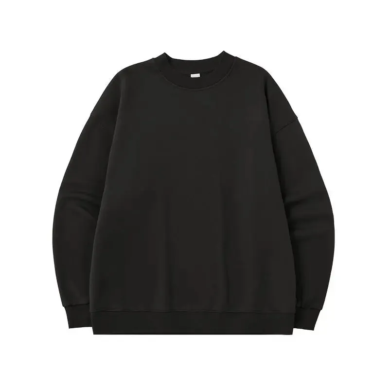 Men's Single-layer Fleece-lined Round Neck Sweatshirt