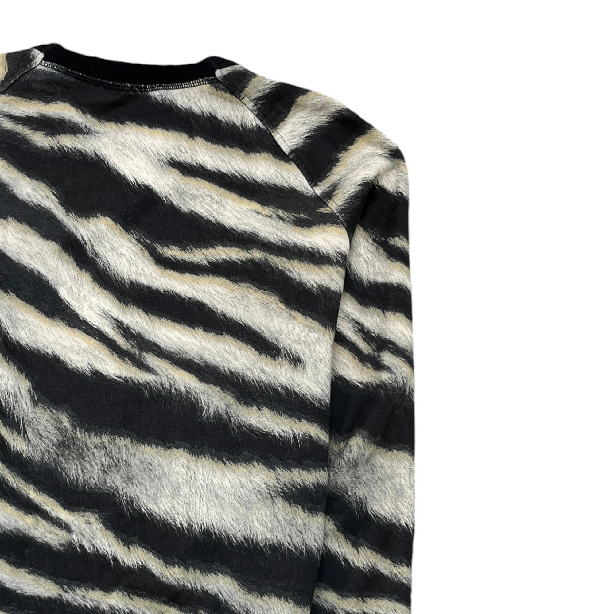 Men's White Tiger Crewneck Sweatshirt Black Size S