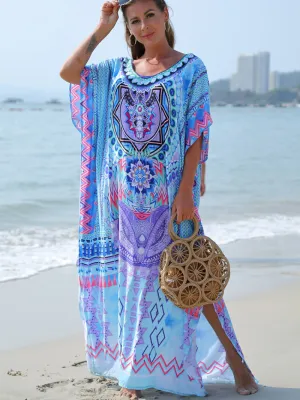 Never Look Back Women's Round Neck Beautiful Kaftan Dress