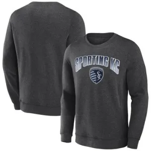 New - MLS Sporting Kansas City Men's Offside Gray Crew Neck Fleece Sweatshirt - XXL