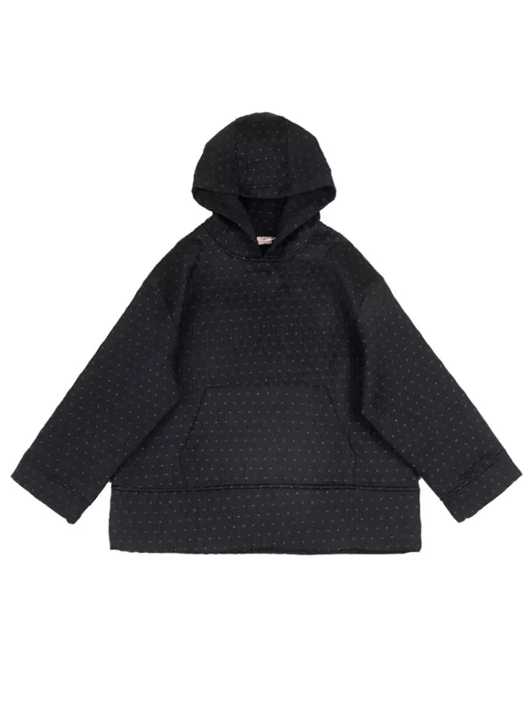 Patterned woven hooded sweatshirt【s0000006884】