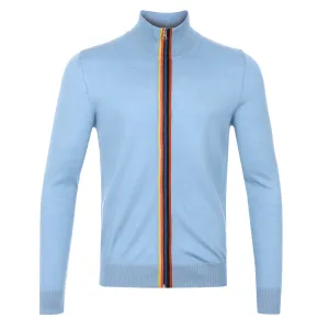 Paul Smith Zip Thru Cardigan in Sky Blue