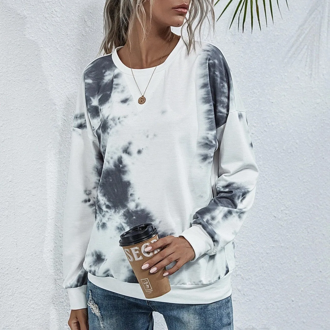 Tie Dye Round Neck Sweatshirt