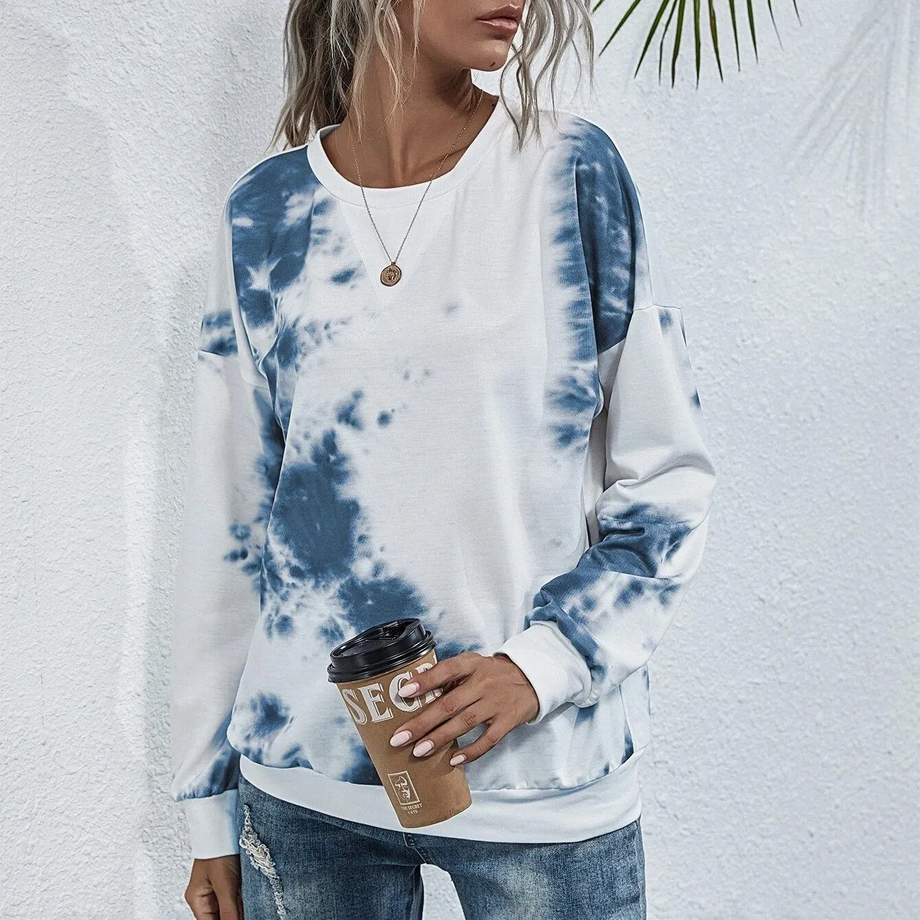 Tie Dye Round Neck Sweatshirt