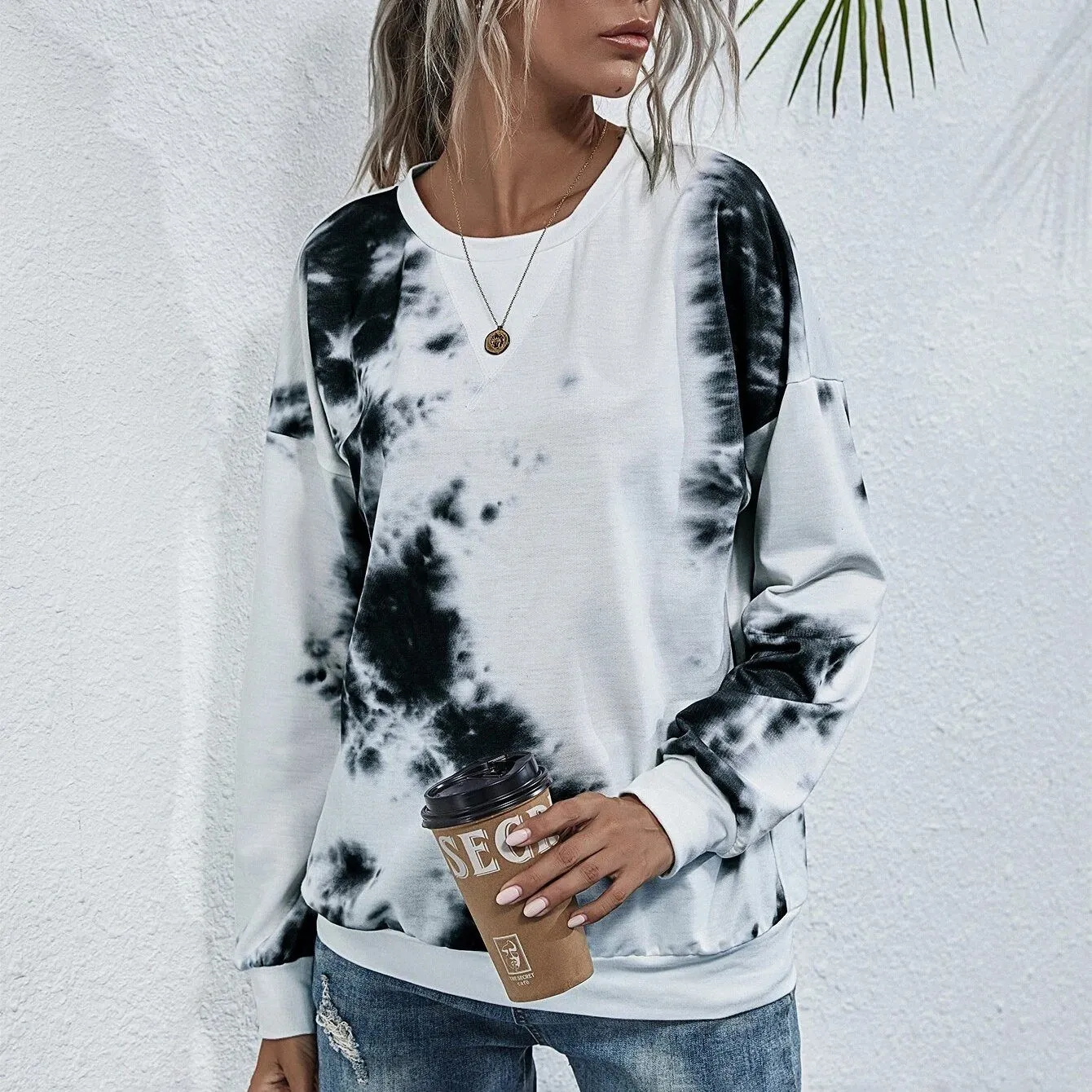 Tie Dye Round Neck Sweatshirt