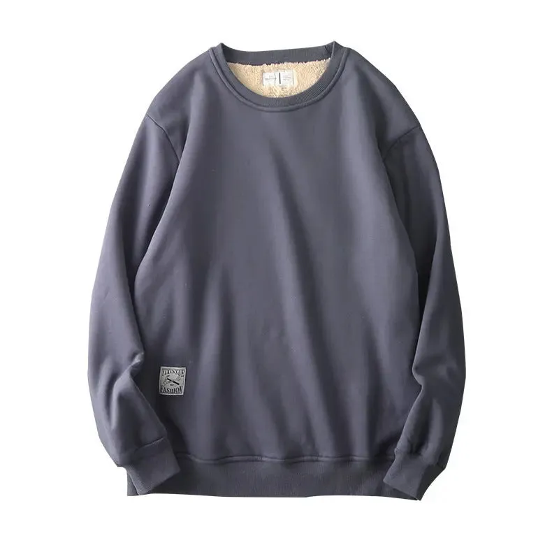 Winter Fleece Sweatshirt Warm Round Neck Pullover sweatshirt