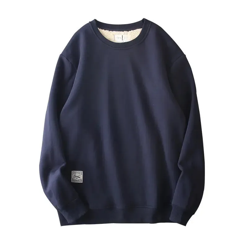 Winter Fleece Sweatshirt Warm Round Neck Pullover sweatshirt