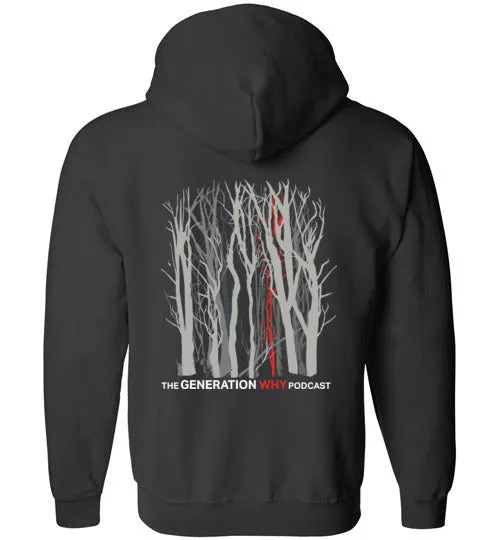 Woods Design Zippered Hoodie